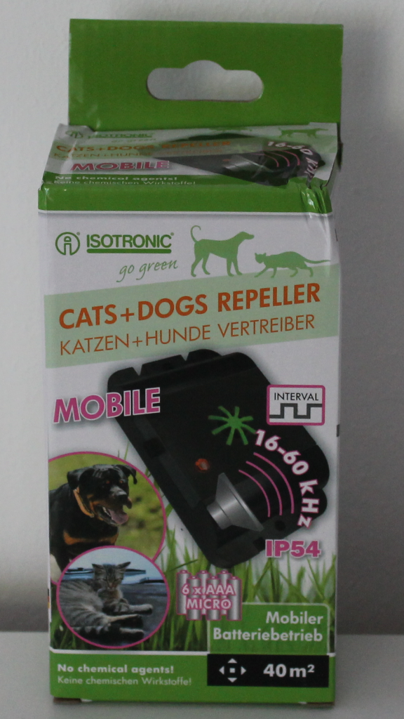 Verpackung des Katzen- und Hundeschrecks von ISOTRONIC